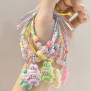 Labubu Inspired Macramé Bracelet Lavender Dream